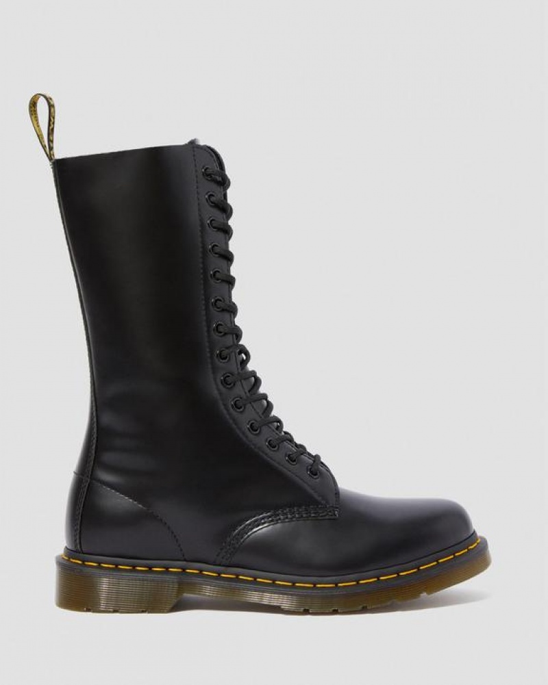 Dr Martens 1914 Smooth Læder Høje Støvler Dame Sort | Danmark_Dr27941