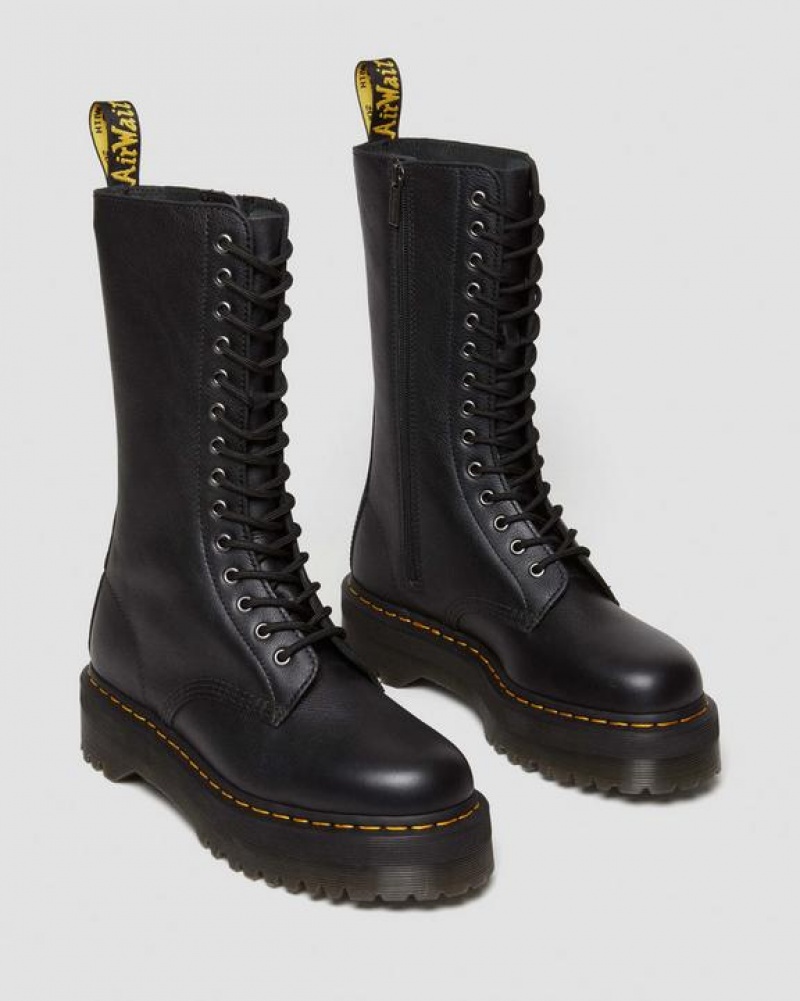 Dr Martens 1B99 Pisa Læder Mid Calf Blonder Up Støvler Dame Sort | Danmark_Dr98701