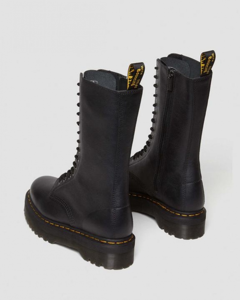 Dr Martens 1B99 Pisa Læder Mid Calf Blonder Up Støvler Dame Sort | Danmark_Dr98701