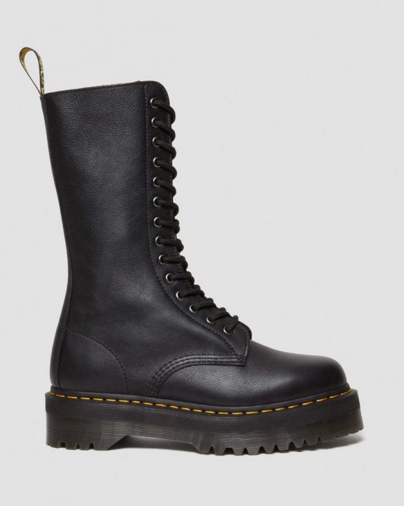 Dr Martens 1B99 Pisa Læder Mid Calf Blonder Up Støvler Dame Sort | Danmark_Dr98701