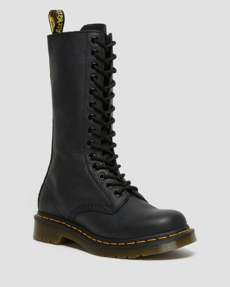 Dr Martens 1B99 Virginia Læder Mid Calf Støvler Dame Sort | Danmark_Dr50560