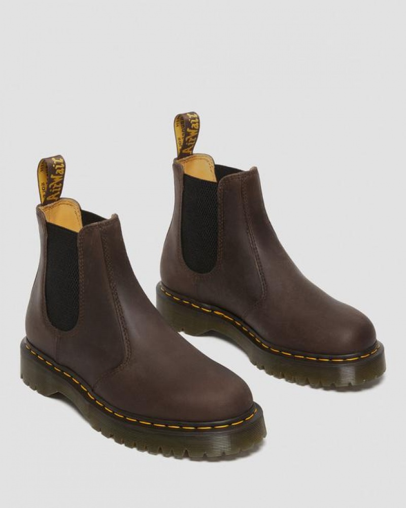 Dr Martens 2976 Bex Crazy Horse Chelsea Støvler Dame Mørkebrune | Danmark_Dr87684