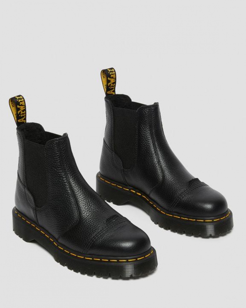 Dr Martens 2976 Bex Fleece-Forede Chelsea Platform Sko Herre Sort | Danmark_Dr39376