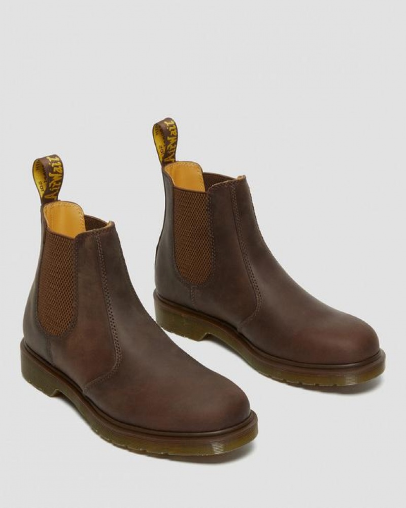 Dr Martens 2976 Crazy Horse Læder Chelsea Støvler Dame Brune | Danmark_Dr64164