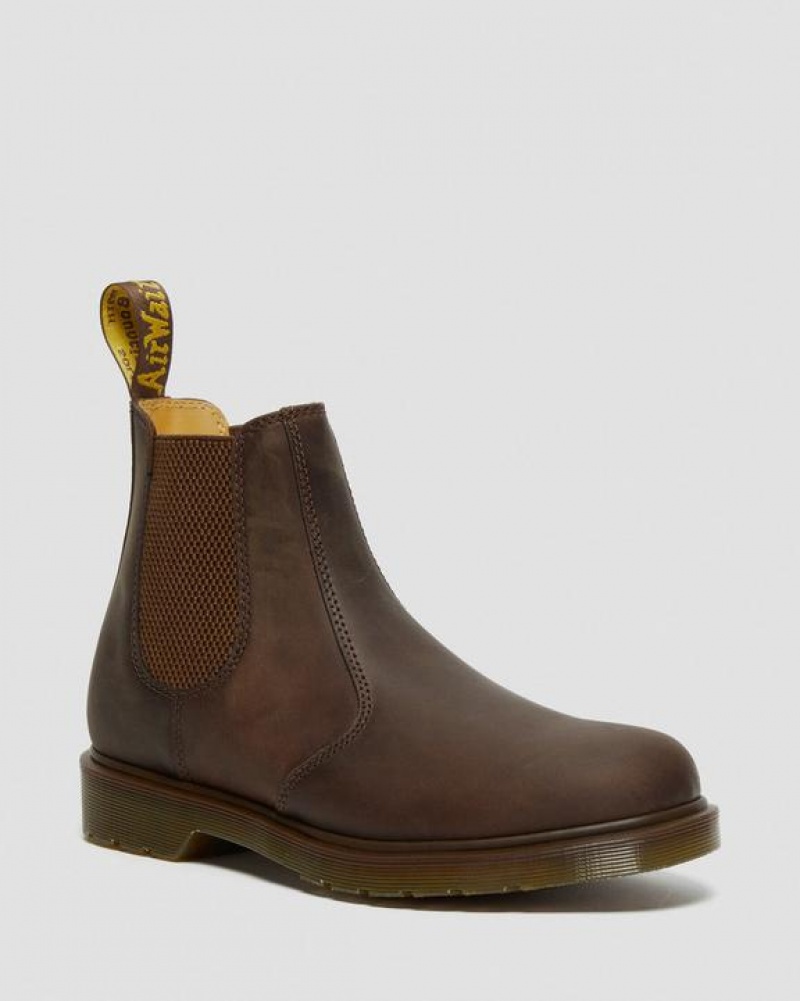 Dr Martens 2976 Crazy Horse Læder Chelsea Støvler Dame Brune | Danmark_Dr64164