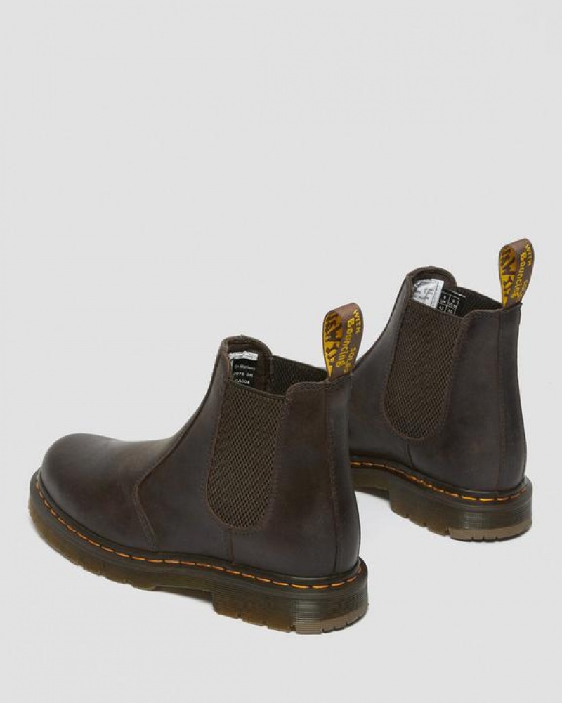 Dr Martens 2976 Slip Resistant Læder Chelsea Støvler Herre Mørkebrune | Danmark_Dr14995