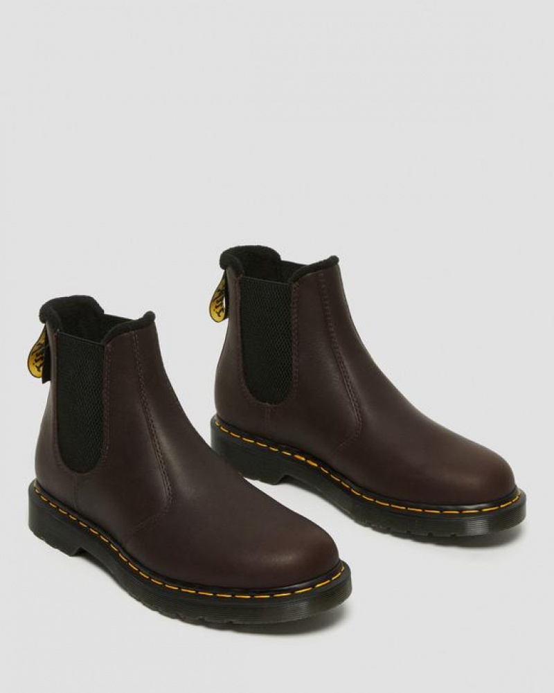 Dr Martens 2976 Warmwair Læder Chelsea Støvler Dame Mørkebrune | Danmark_Dr69873