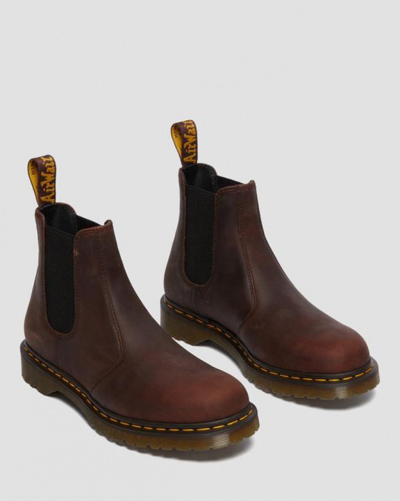 Dr Martens 2976 Waxed Full Grain Læder Chelsea Støvler Dame Brune | Danmark_Dr62156