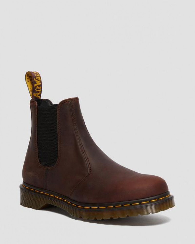 Dr Martens 2976 Waxed Full Grain Læder Chelsea Støvler Dame Brune | Danmark_Dr62156