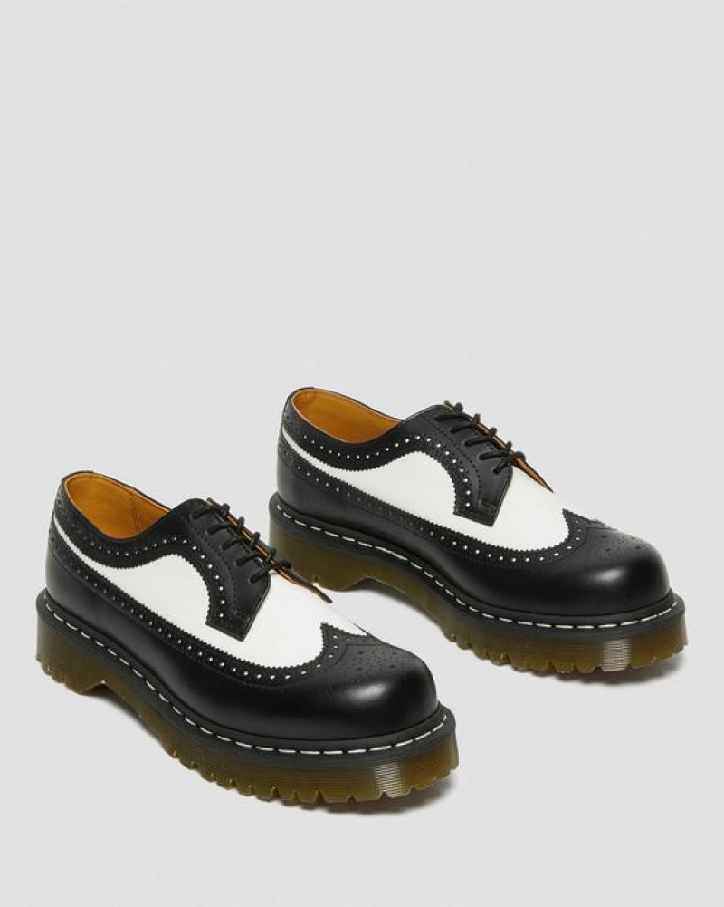 Dr Martens 3989 Bex Smooth Læder Brogue Platform Sko Dame Sort | Danmark_Dr29607