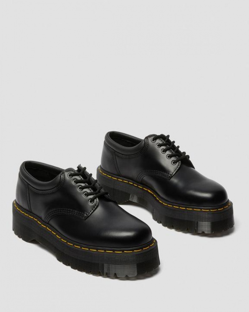 Dr Martens 8053 Læder Casual Platform Sko Dame Sort | Danmark_Dr16606