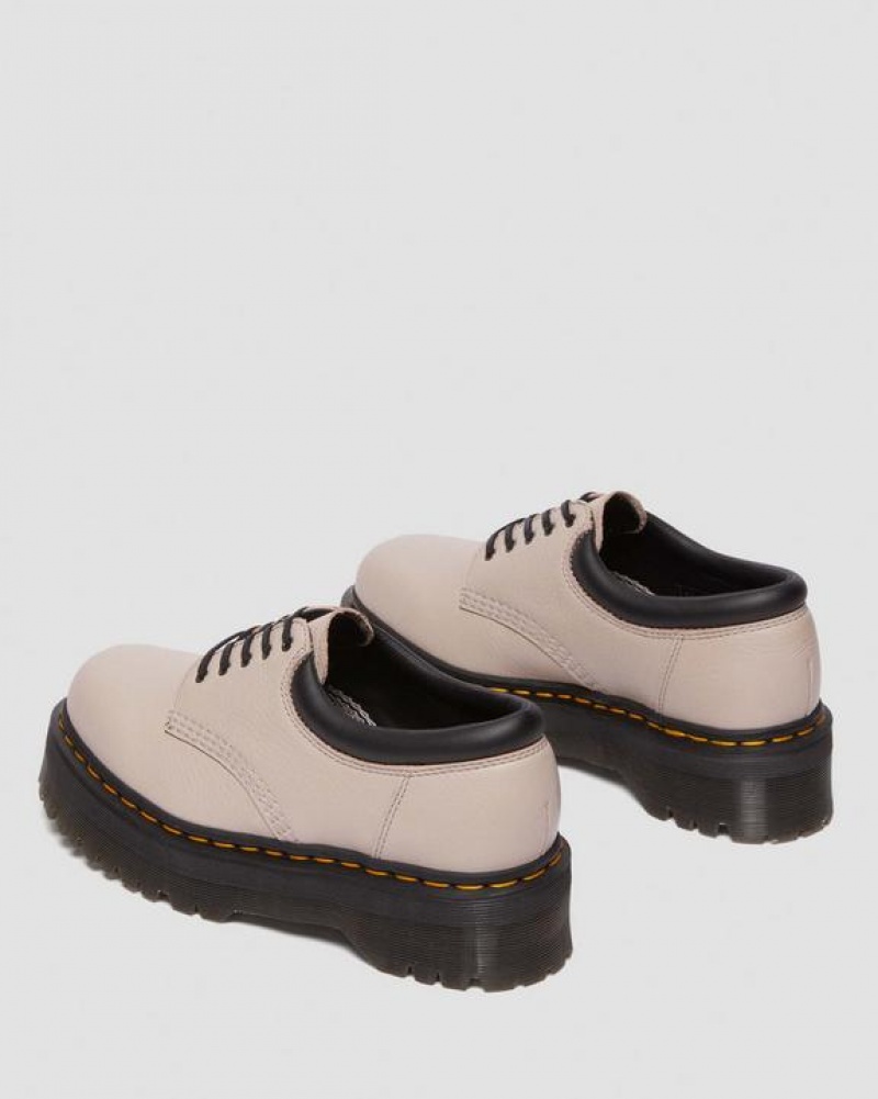 Dr Martens 8053 Pisa Læder Casual Platform Sko Dame Grå Brune | Danmark_Dr86002