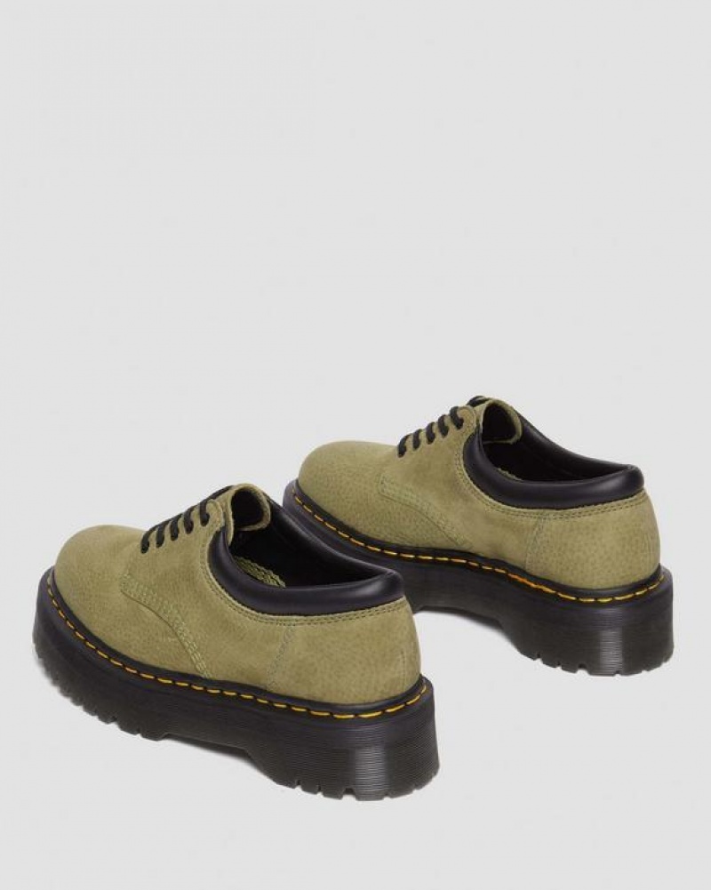 Dr Martens 8053 Tumbled Nubuck Læder Casual Platform Sko Dame Olivengrøn | Danmark_Dr72106