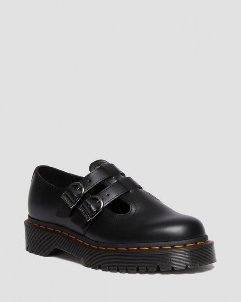 Dr Martens 8065 II Bex Smooth Læder Mary Jane Platform Sko Dame Sort | Danmark_Dr48081