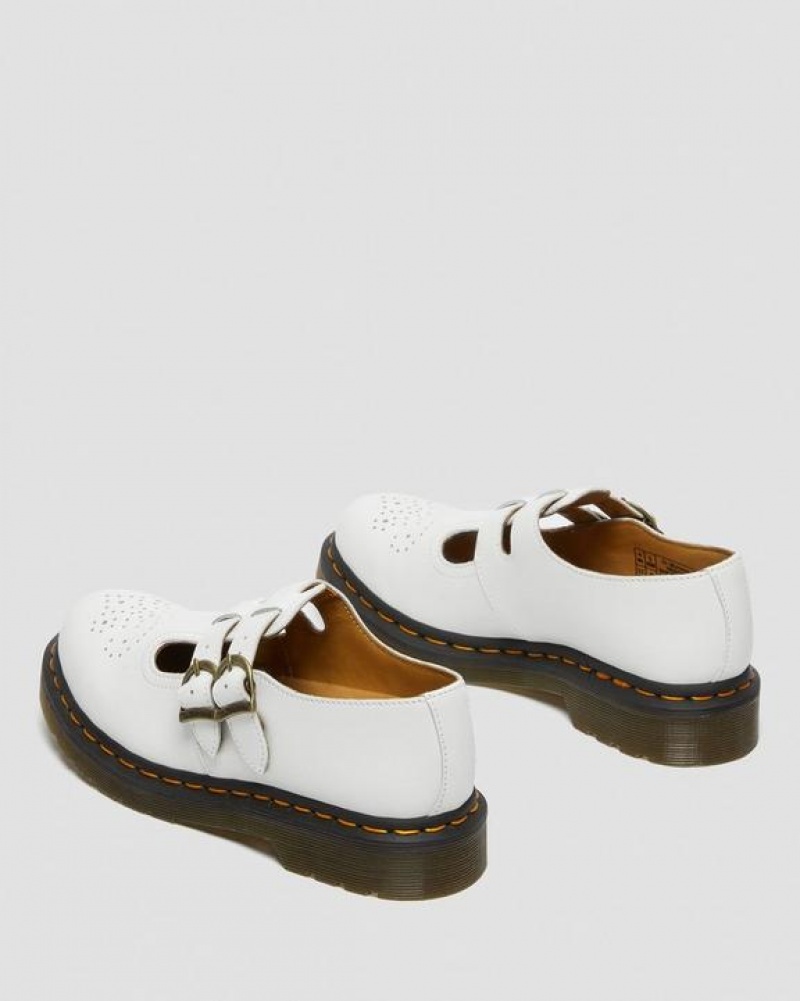 Dr Martens 8065 Smooth Læder Mary Jane Sko Dame Hvide | Danmark_Dr24897