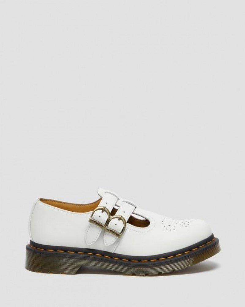 Dr Martens 8065 Smooth Læder Mary Jane Sko Dame Hvide | Danmark_Dr24897