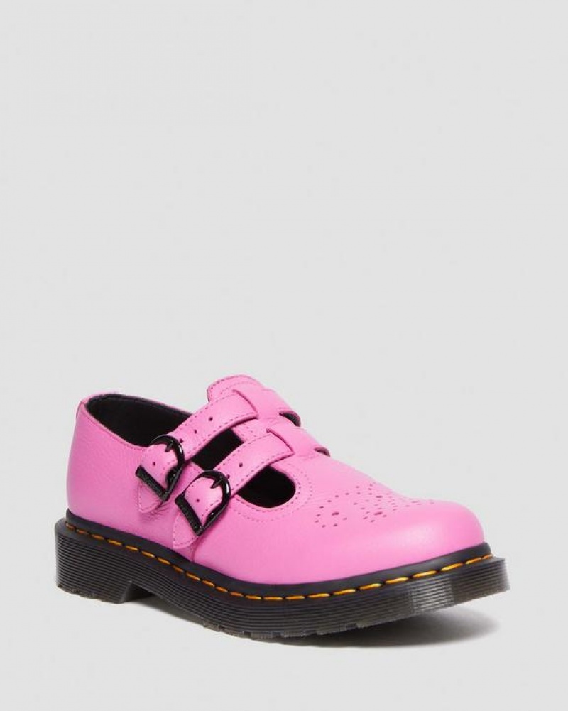 Dr Martens 8065 Virginia Læder Mary Jane Sko Dame Lyserød | Danmark_Dr96991