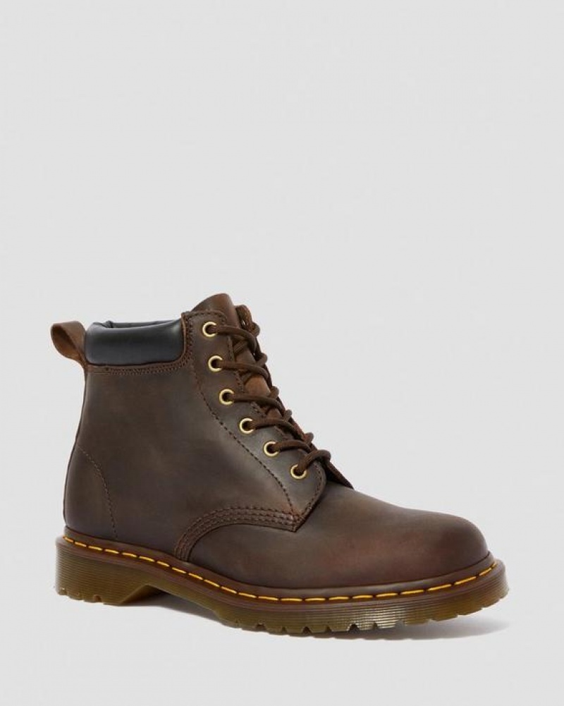 Dr Martens 939 Ben Boot Crazy Horse Læder Blonder Up Støvler Dame Brune | Danmark_Dr21557