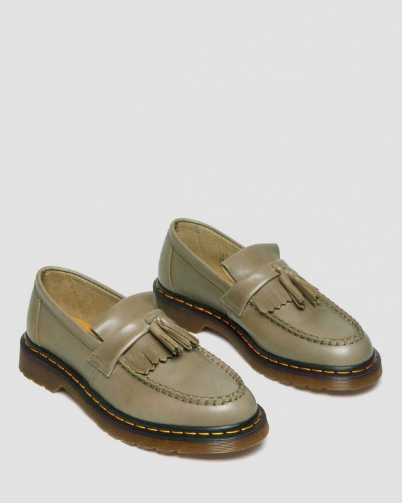 Dr Martens Adrian Carrara Læder Tassel Loafers Sko Dame Olivengrøn | Danmark_Dr16489