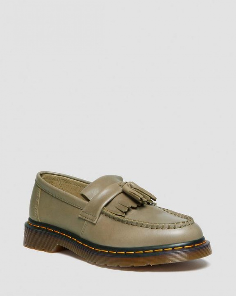 Dr Martens Adrian Carrara Læder Tassel Loafers Sko Dame Olivengrøn | Danmark_Dr16489