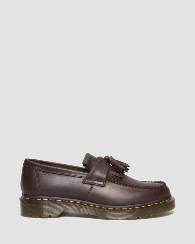 Dr Martens Adrian Crazy Horse Læder Tassel Loafers Sko Dame Mørkebrune | Danmark_Dr18556