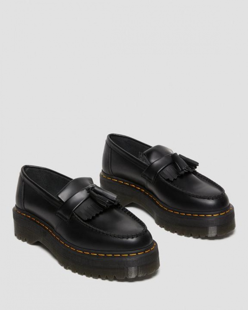 Dr Martens Adrian Læder Platform Tassel Loafers Sko Dame Sort | Danmark_Dr52349