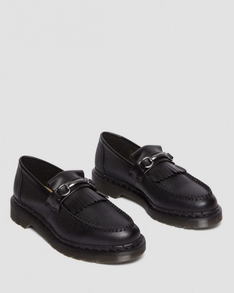 Dr Martens Adrian Snaffle Pebble Grain Læder Kiltie Loafers Sko Dame Sort | Danmark_Dr84126