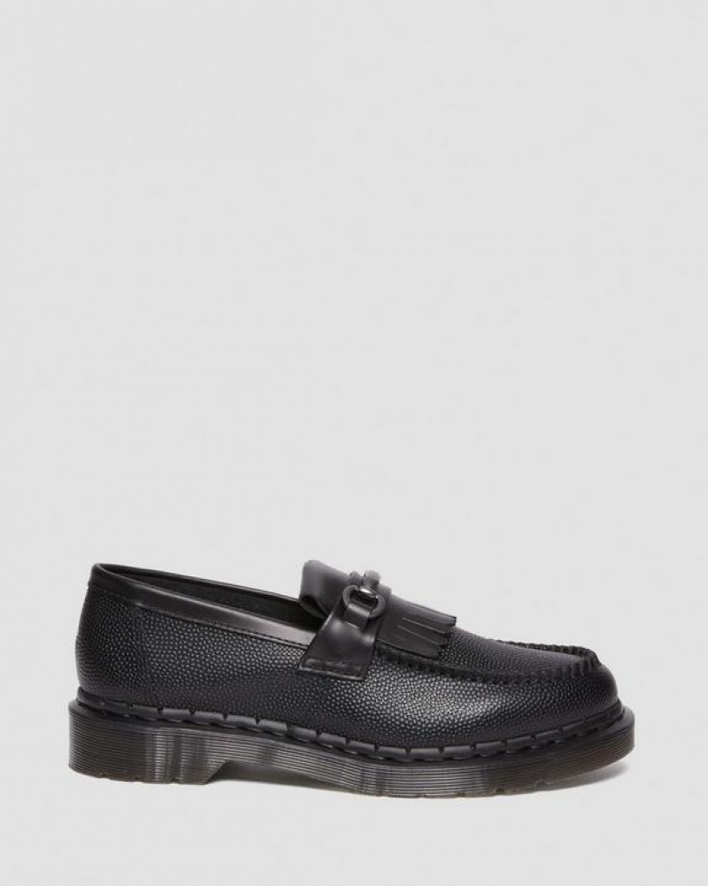 Dr Martens Adrian Snaffle Pebble Grain Læder Kiltie Loafers Sko Dame Sort | Danmark_Dr84126