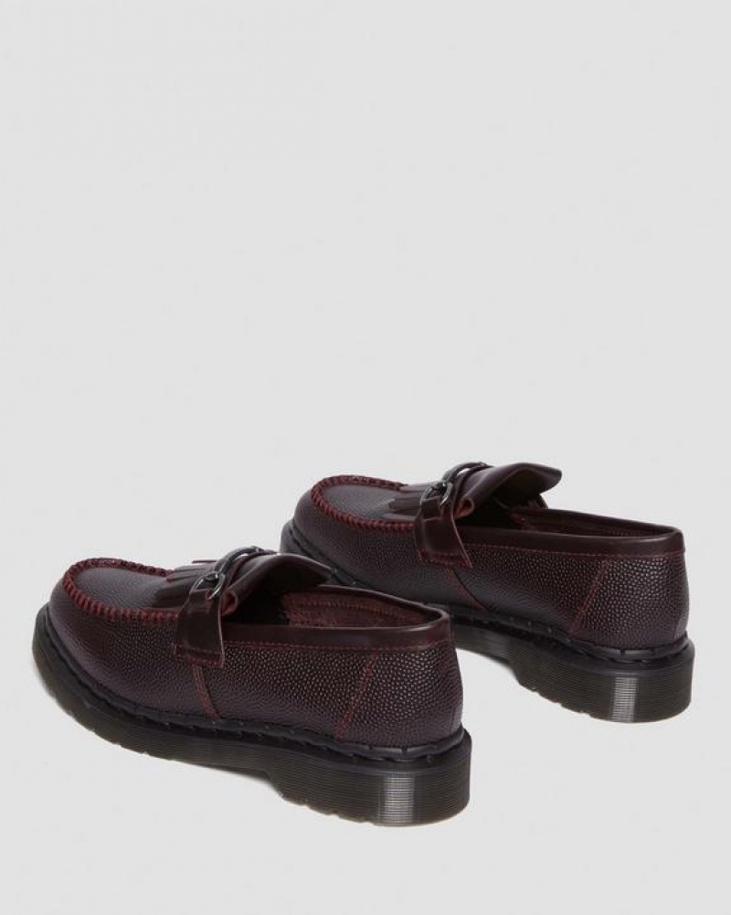 Dr Martens Adrian Snaffle Pebble Grain Læder Kiltie Loafers Sko Dame Bordeaux | Danmark_Dr65792