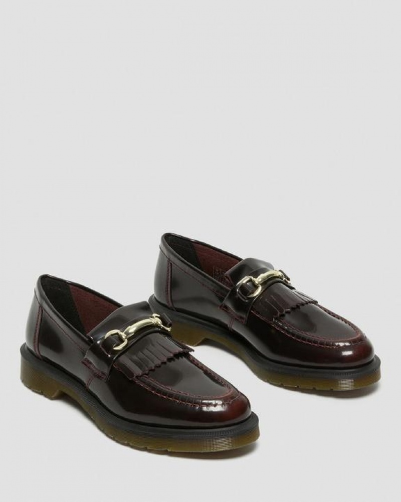 Dr Martens Adrian Snaffle Smooth Læder Kiltie Loafers Sko Dame Lyserød Rød | Danmark_Dr46899