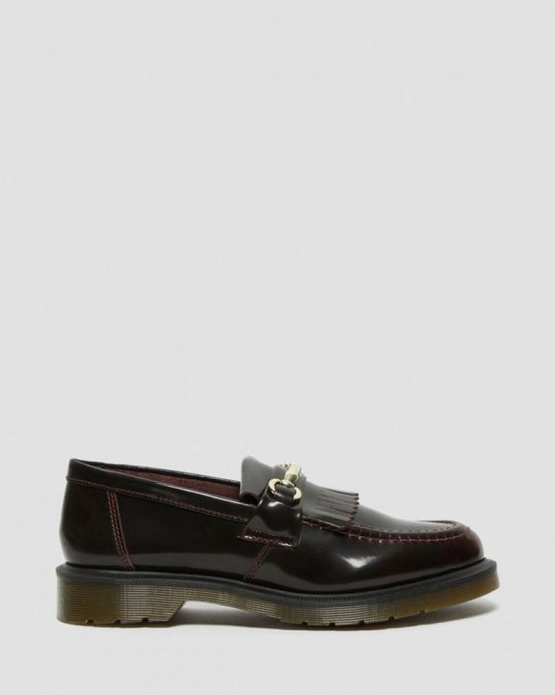 Dr Martens Adrian Snaffle Smooth Læder Kiltie Loafers Sko Dame Lyserød Rød | Danmark_Dr46899