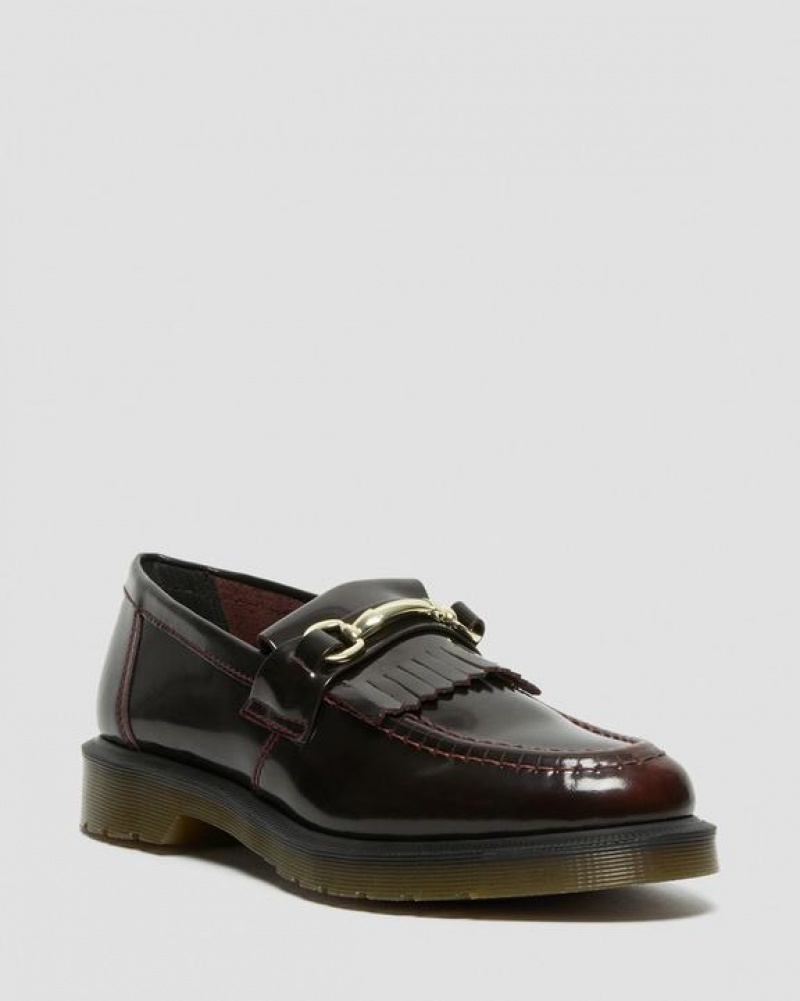 Dr Martens Adrian Snaffle Smooth Læder Kiltie Loafers Sko Dame Lyserød Rød | Danmark_Dr46899