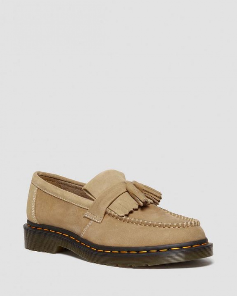 Dr Martens Adrian Tumbled Nubuck Læder Tassel Loafers Sko Dame Brune | Danmark_Dr26893