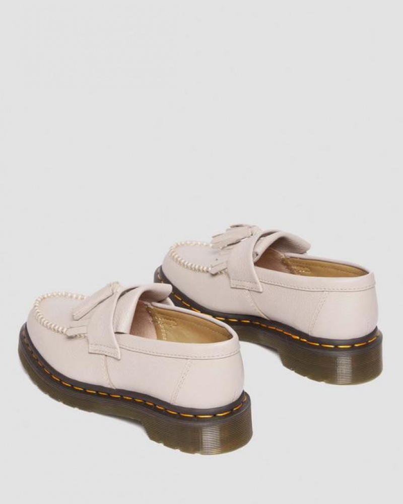 Dr Martens Adrian Women's Virginia Læder Tassel Loafers Sko Dame Grå Brune | Danmark_Dr59281