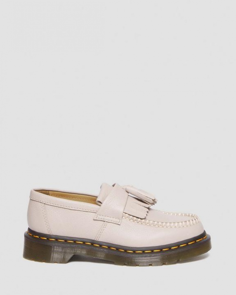 Dr Martens Adrian Women's Virginia Læder Tassel Loafers Sko Dame Grå Brune | Danmark_Dr59281