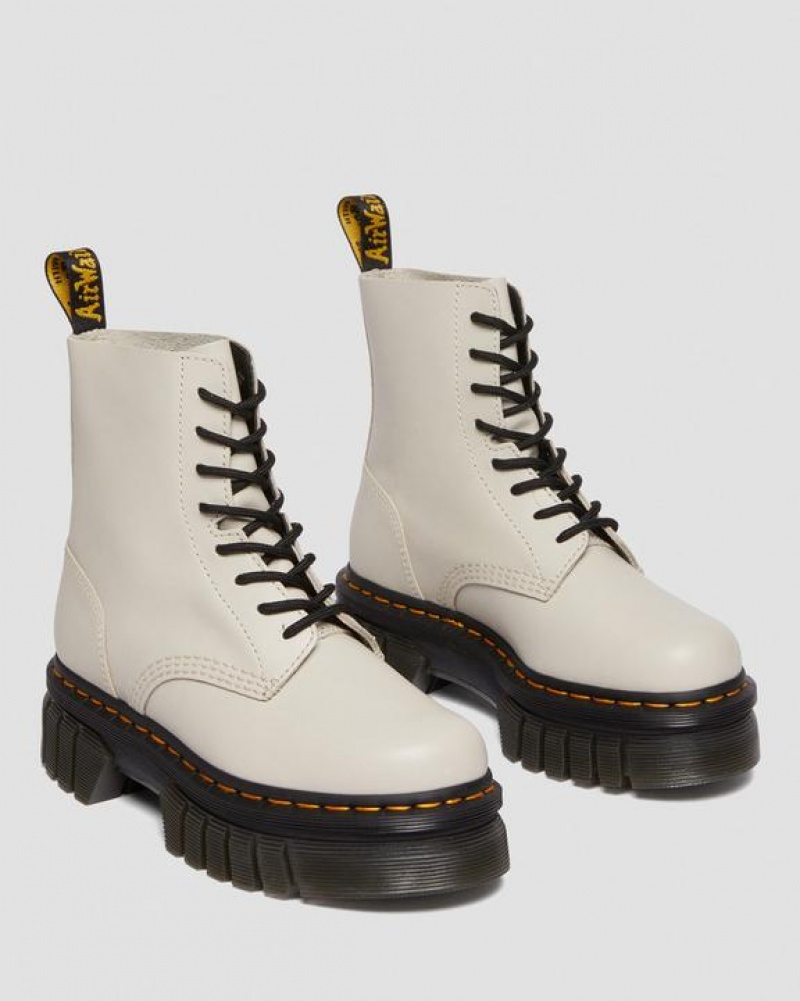 Dr Martens Audrick Nappa Læder Platform Ankle Støvler Dame Grå | Danmark_Dr76039