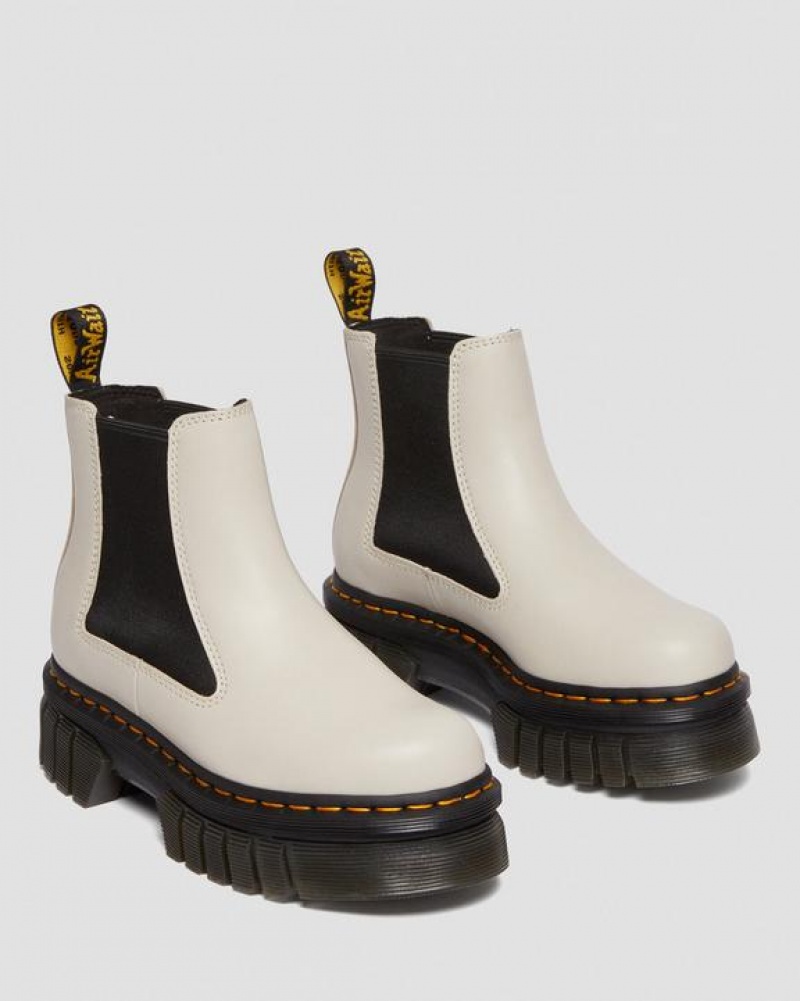 Dr Martens Audrick Nappa Læder Platform Chelsea Støvler Dame Grå | Danmark_Dr56207