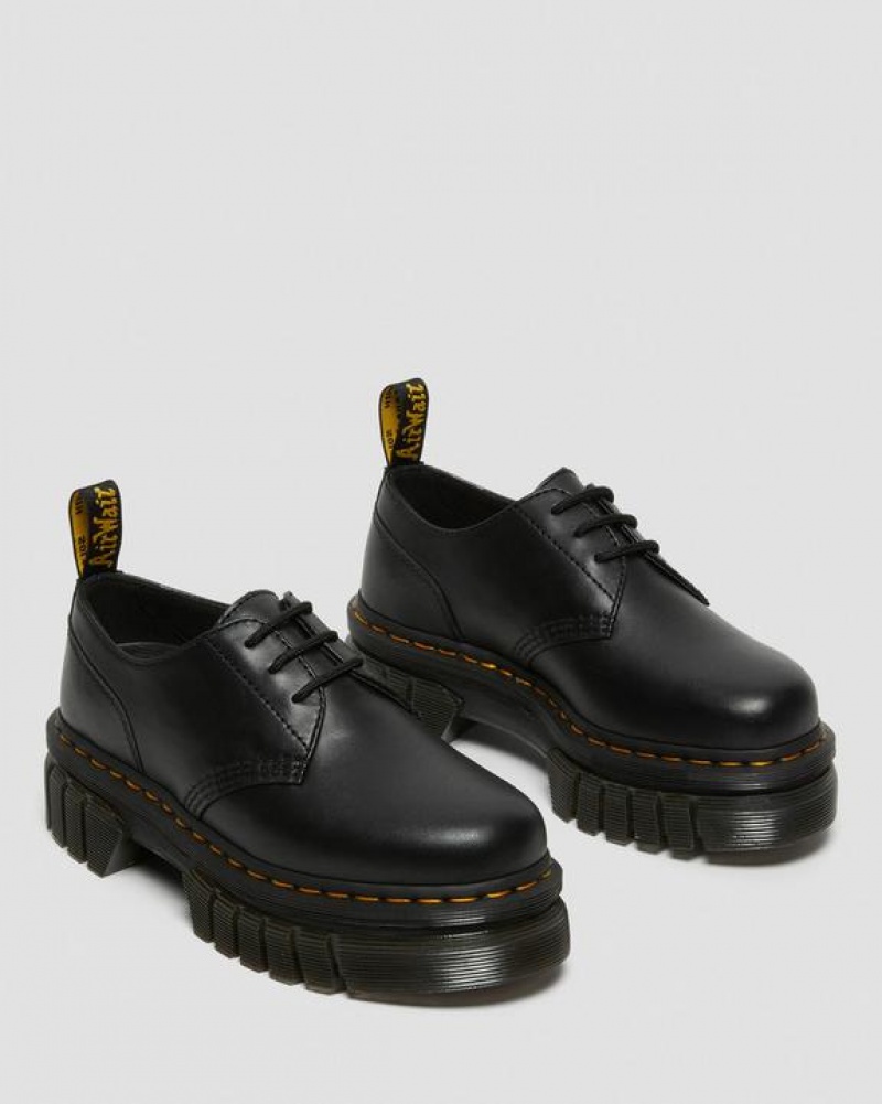 Dr Martens Audrick Nappa Læder Platform Sko Dame Sort | Danmark_Dr19863