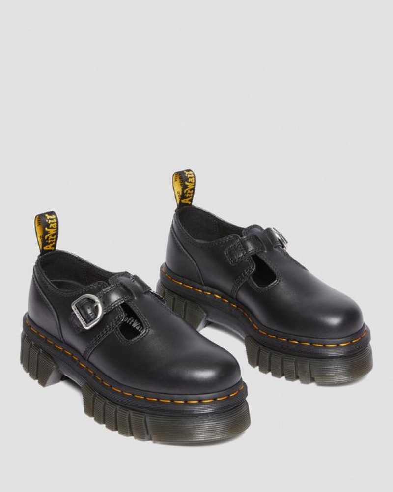 Dr Martens Audrick Nappa Lux Mary Jane Platform Sko Dame Sort | Danmark_Dr29978