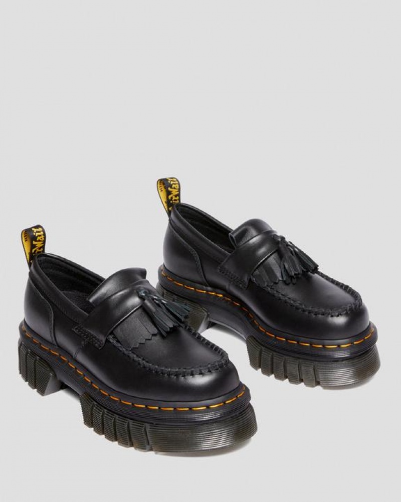 Dr Martens Audrick Nappa Lux Platform Loafers Sko Dame Sort | Danmark_Dr87533