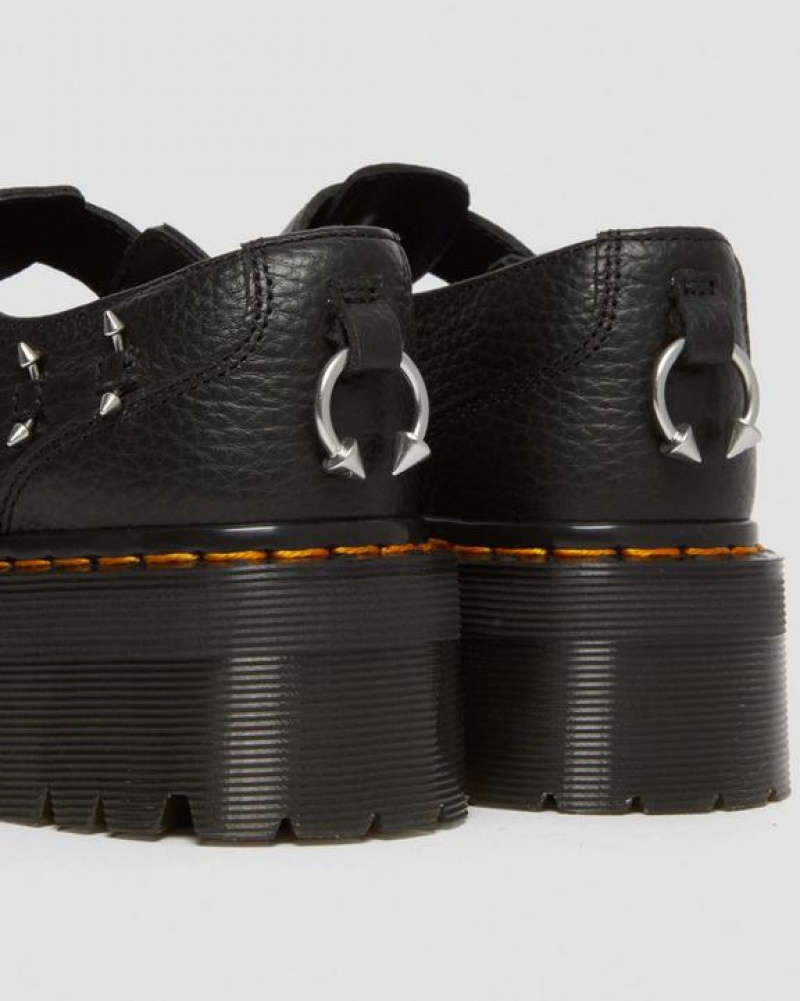 Dr Martens Bethan Piercing Læder Mary Jane Platform Sko Dame Sort | Danmark_Dr63622