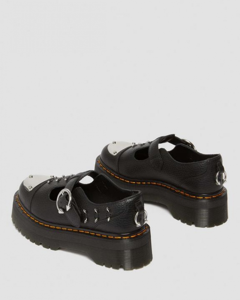 Dr Martens Bethan Piercing Læder Mary Jane Platform Sko Dame Sort | Danmark_Dr63622