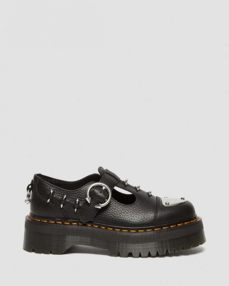 Dr Martens Bethan Piercing Læder Mary Jane Platform Sko Dame Sort | Danmark_Dr63622