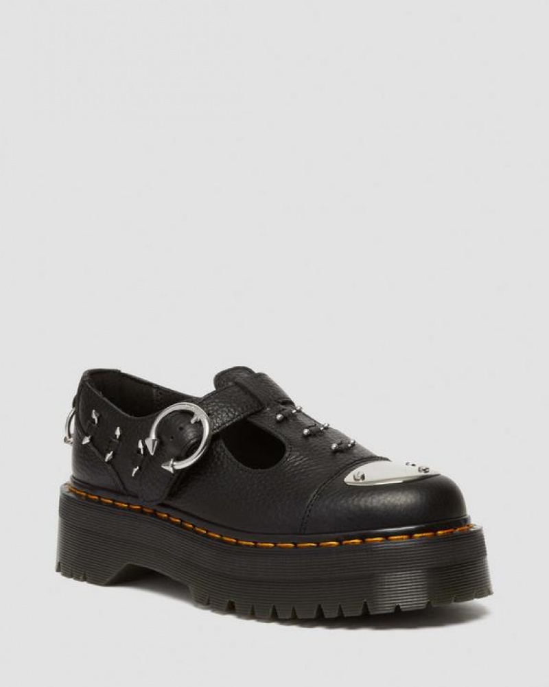 Dr Martens Bethan Piercing Læder Mary Jane Platform Sko Dame Sort | Danmark_Dr63622