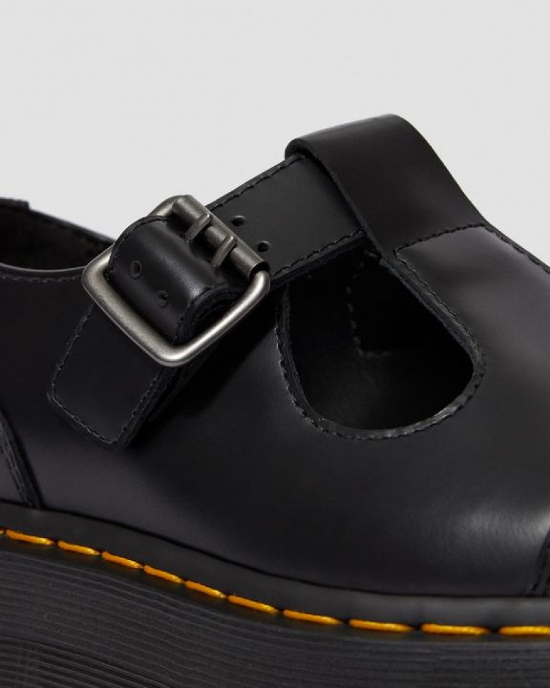 Dr Martens Bethan Polished Smooth Læder Platform Sko Dame Sort | Danmark_Dr38338