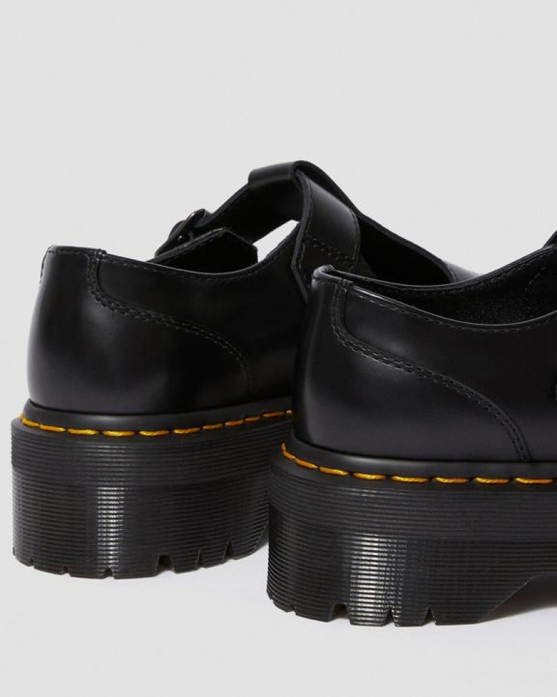 Dr Martens Bethan Polished Smooth Læder Platform Sko Dame Sort | Danmark_Dr38338