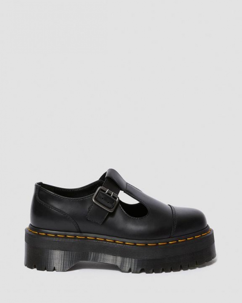 Dr Martens Bethan Polished Smooth Læder Platform Sko Dame Sort | Danmark_Dr38338