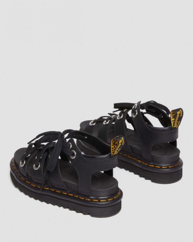 Dr Martens Blaire Hardware Læder Páskové Sandaler Dame Sort | Danmark_Dr63588