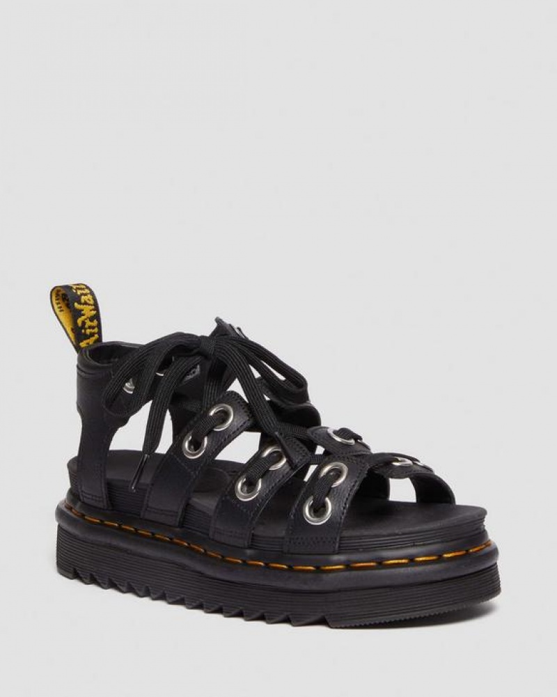 Dr Martens Blaire Hardware Læder Páskové Sandaler Dame Sort | Danmark_Dr63588