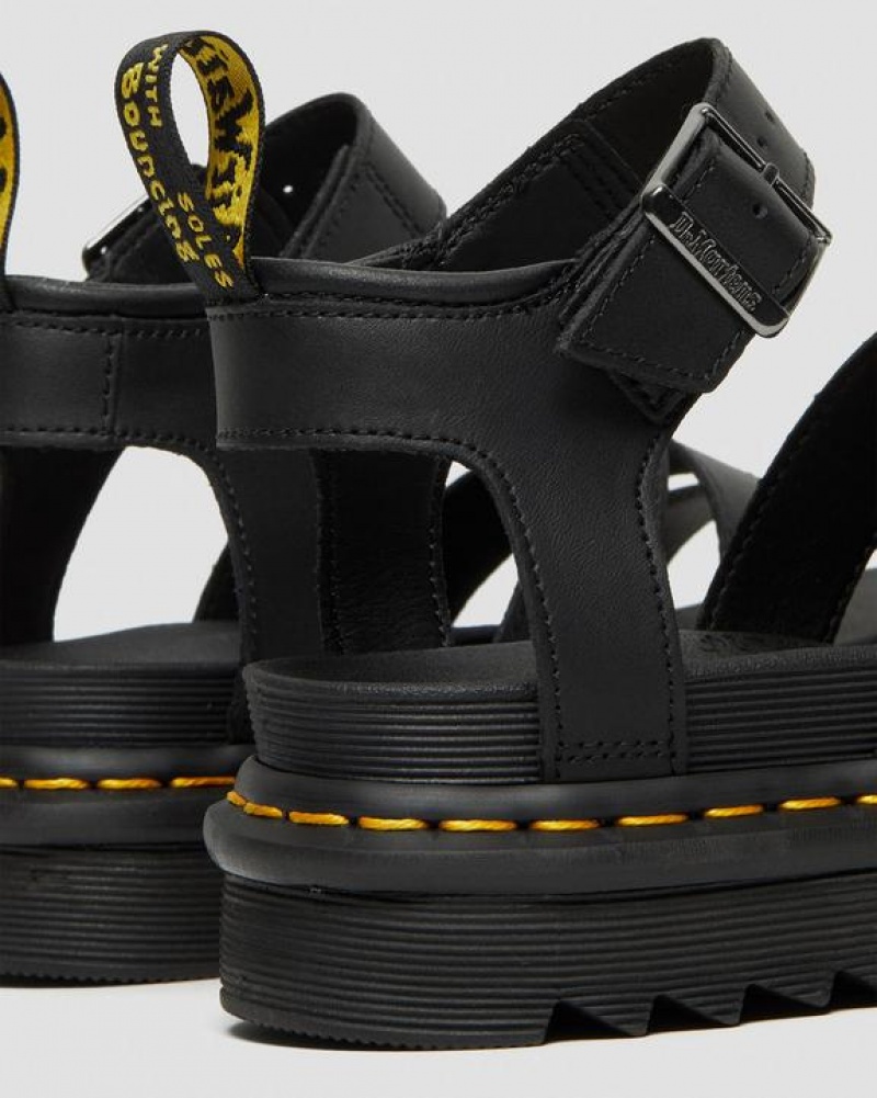 Dr Martens Blaire Hydro Læder Páskové Platform Sko Dame Sort | Danmark_Dr83112